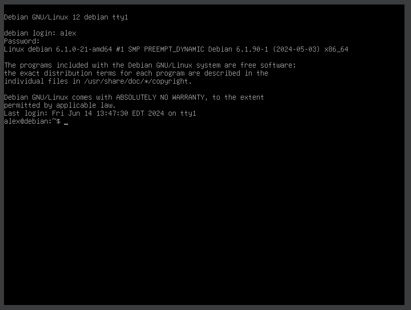 Boot the system -- Logged In